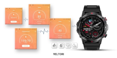 Smartwatch Veltori VT110-1 Czarny Pasek Silikonowy VELTORI Smartwatch Veltori VT110-1 Czarny Pasek Silikonowy VELTORI