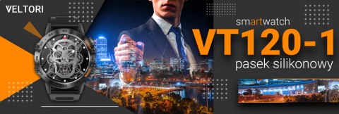 Smartwatch Veltori VT120-1 Czarny Pasek Silikonowy VELTORI Smartwatch Veltori VT120-1 Czarny Pasek Silikonowy VELTORI