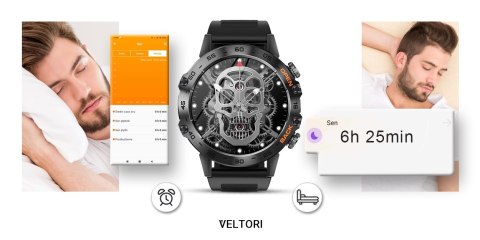 Smartwatch Veltori VT120-1 Czarny Pasek Silikonowy VELTORI Smartwatch Veltori VT120-1 Czarny Pasek Silikonowy VELTORI