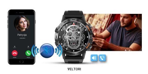 Smartwatch Veltori VT120-1 Czarny Pasek Silikonowy VELTORI Smartwatch Veltori VT120-1 Czarny Pasek Silikonowy VELTORI