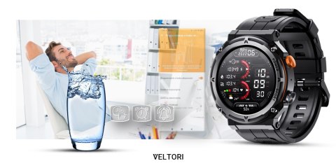 Smartwatch Veltori VT130-1 Czarny Pasek Silikonowy VELTORI Smartwatch Veltori VT130-1 Czarny Pasek Silikonowy VELTORI