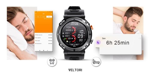 Smartwatch Veltori VT130-1 Czarny Pasek Silikonowy VELTORI Smartwatch Veltori VT130-1 Czarny Pasek Silikonowy VELTORI