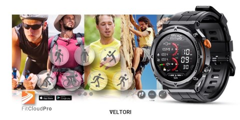 Smartwatch Veltori VT130-1 Czarny Pasek Silikonowy VELTORI Smartwatch Veltori VT130-1 Czarny Pasek Silikonowy VELTORI