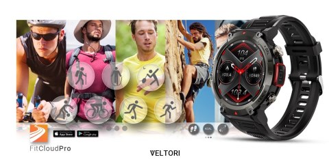 Smartwatch Veltori VT140-1 Czarny Pasek Silikonowy VELTORI Smartwatch Veltori VT140-1 Czarny Pasek Silikonowy VELTORI