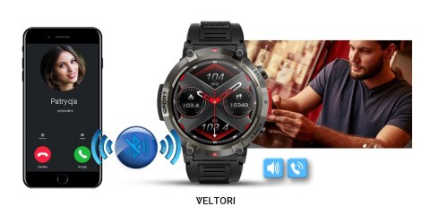 Smartwatch Veltori VT140-1 Czarny Pasek Silikonowy VELTORI Smartwatch Veltori VT140-1 Czarny Pasek Silikonowy VELTORI
