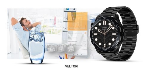 Smartwatch Veltori VT150-1 Czarny Pasek Silikonowy + Czarna Bransoleta VELTORI Smartwatch Veltori VT150-1 Czarny Pasek Silikonowy + Czarna Bransoleta VELTORI