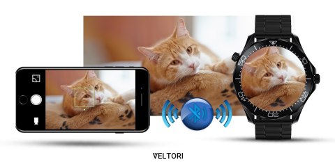 Smartwatch Veltori VT150-1 Czarny Pasek Silikonowy + Czarna Bransoleta VELTORI Smartwatch Veltori VT150-1 Czarny Pasek Silikonowy + Czarna Bransoleta VELTORI