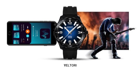Smartwatch Veltori VT150-1 Czarny Pasek Silikonowy + Czarna Bransoleta VELTORI Smartwatch Veltori VT150-1 Czarny Pasek Silikonowy + Czarna Bransoleta VELTORI