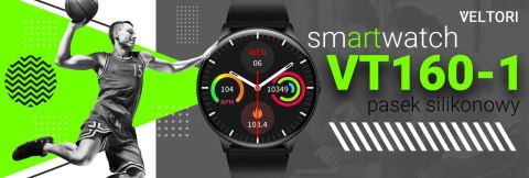Smartwatch Veltori VT160-1 Czarny Pasek Silikonowy VELTORI Smartwatch Veltori VT160-1 Czarny Pasek Silikonowy VELTORI