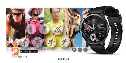 Smartwatch Veltori VT160-1 Czarny Pasek Silikonowy VELTORI Smartwatch Veltori VT160-1 Czarny Pasek Silikonowy VELTORI