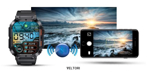 Smartwatch Veltori VT200-1 Czarny Pasek Silikonowy VELTORI Smartwatch Veltori VT200-1 Czarny Pasek Silikonowy VELTORI